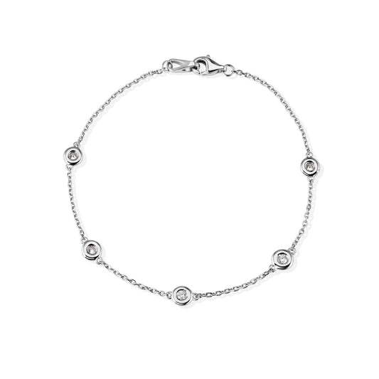 14K Bezel Setting 5 Diamonds Bracelet