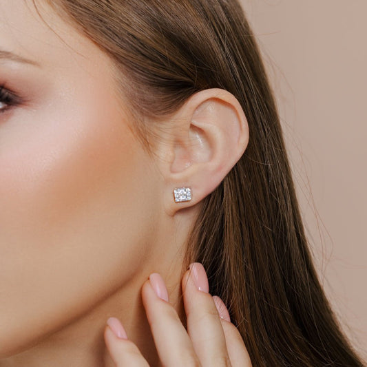 14k Diamond Baguette Stud Earrings