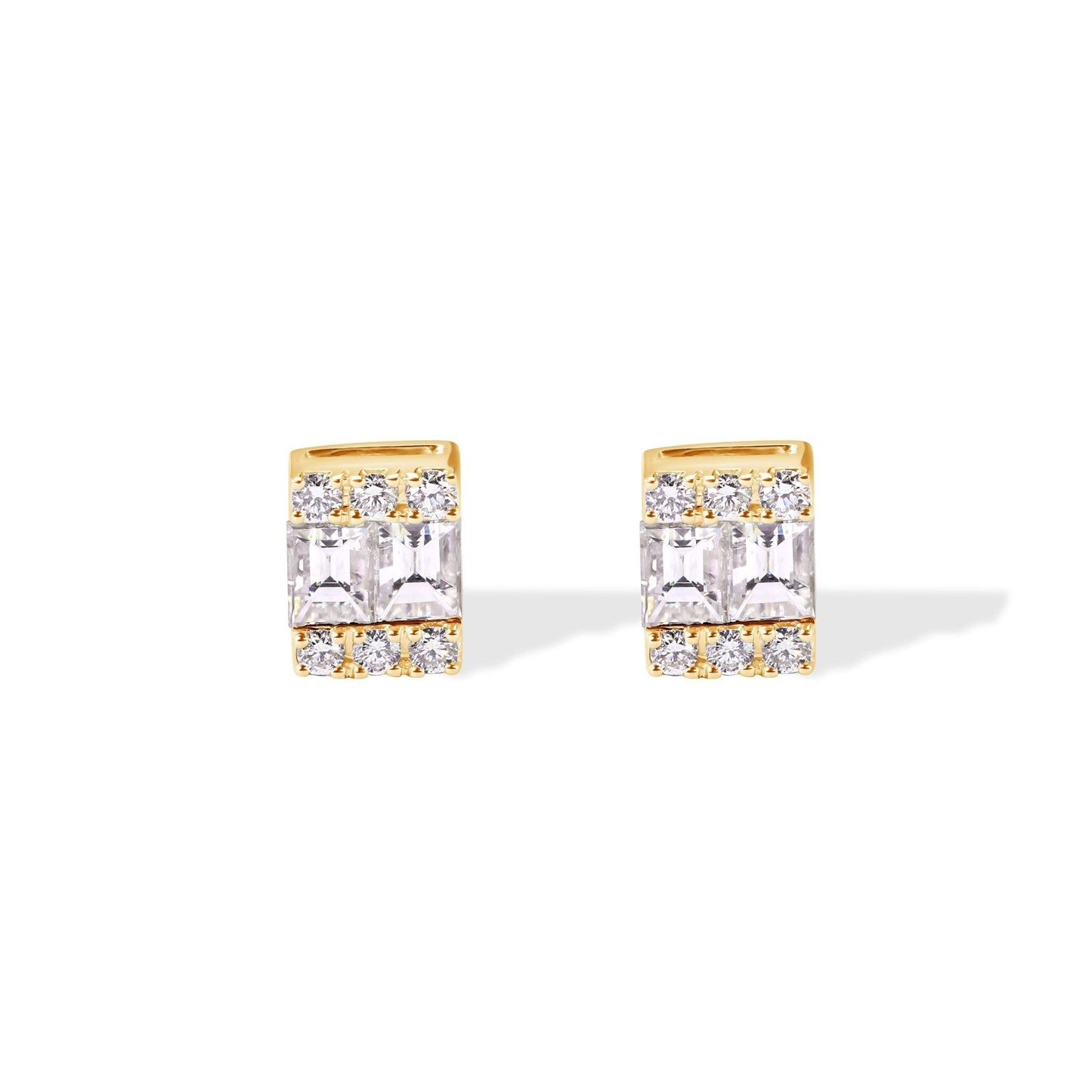 14k Diamond Baguette Stud Earrings