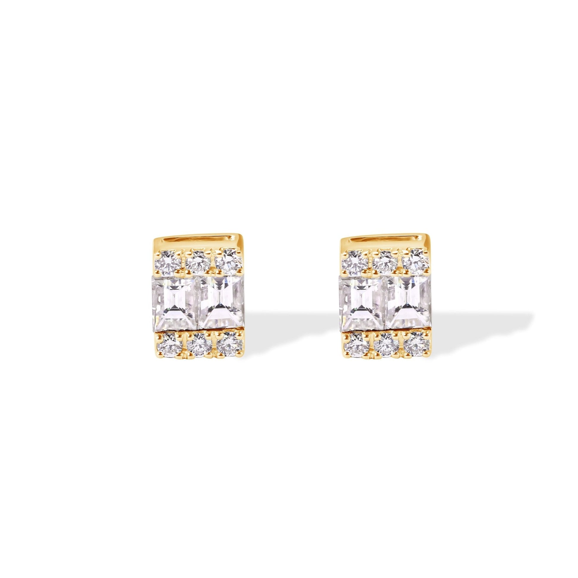 14k Diamond Baguette Stud Earrings