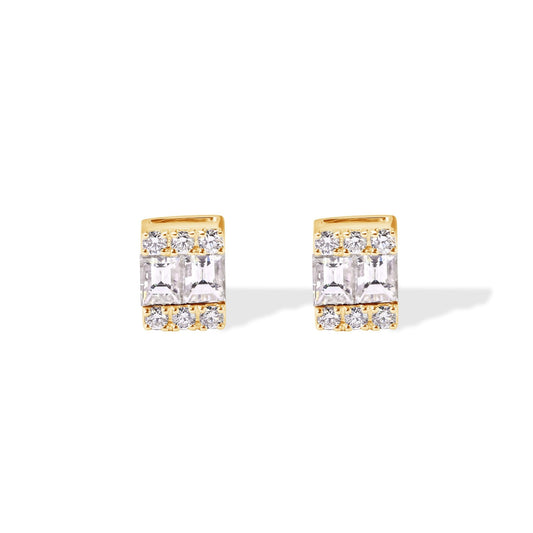 14k Diamond Baguette Stud Earrings