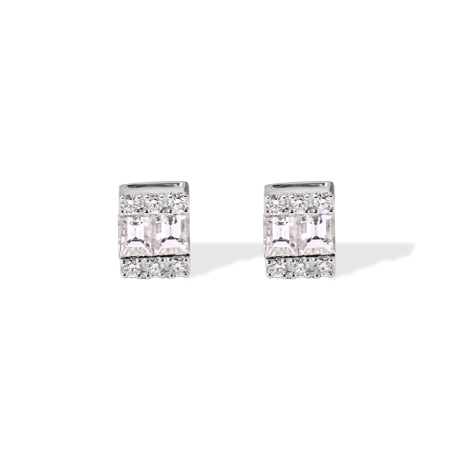 14k Diamond Baguette Stud Earrings