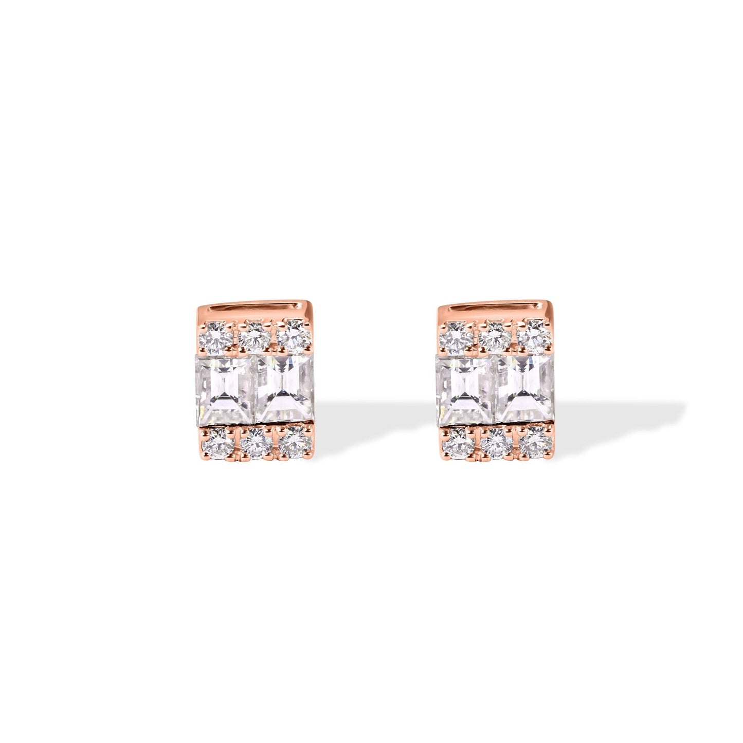 14k Diamond Baguette Stud Earrings