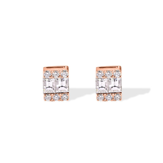 14k Diamond Baguette Stud Earrings