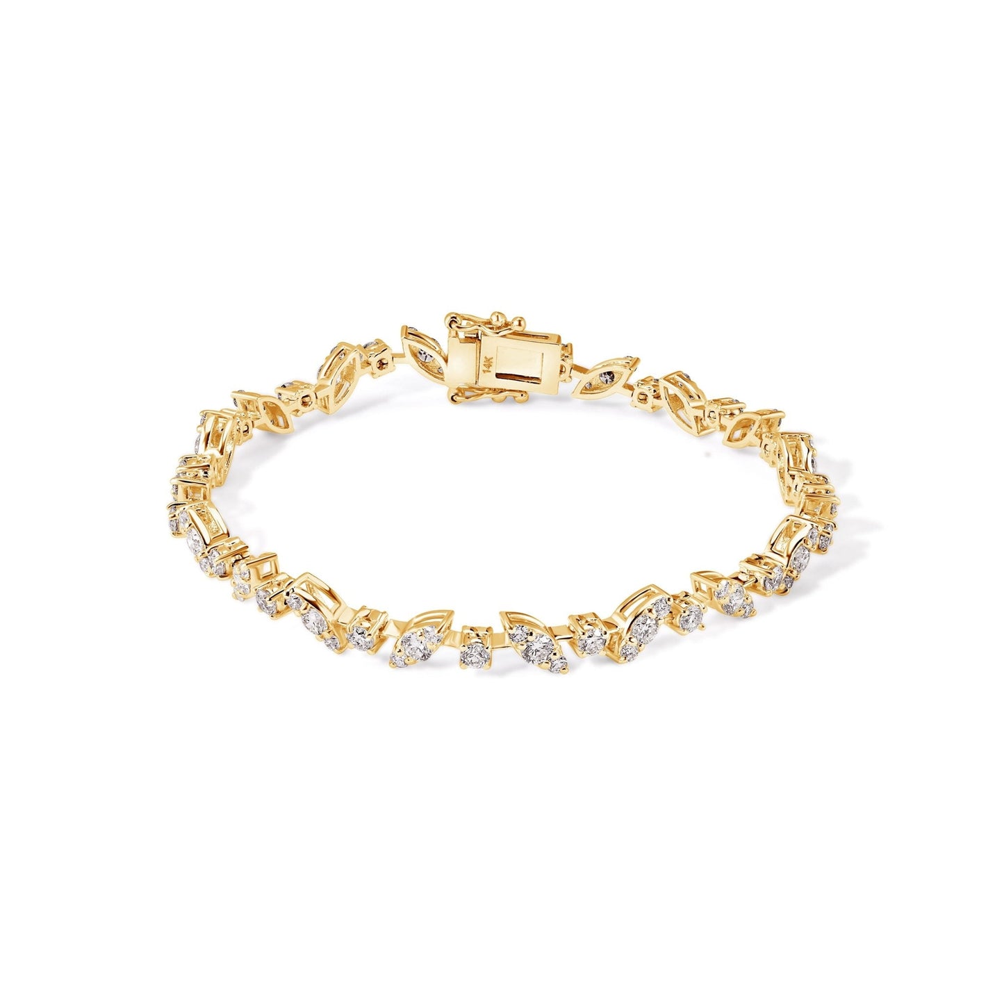 14K Diamond Fancy Tennis Bracelet
