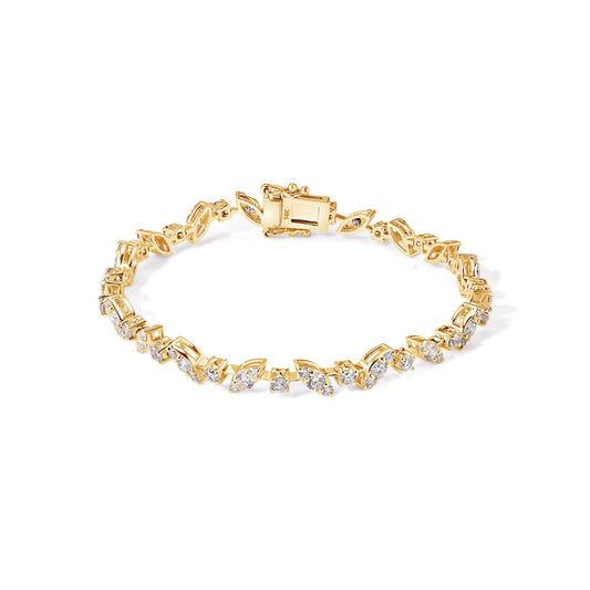 14K Diamond Fancy Tennis Bracelet