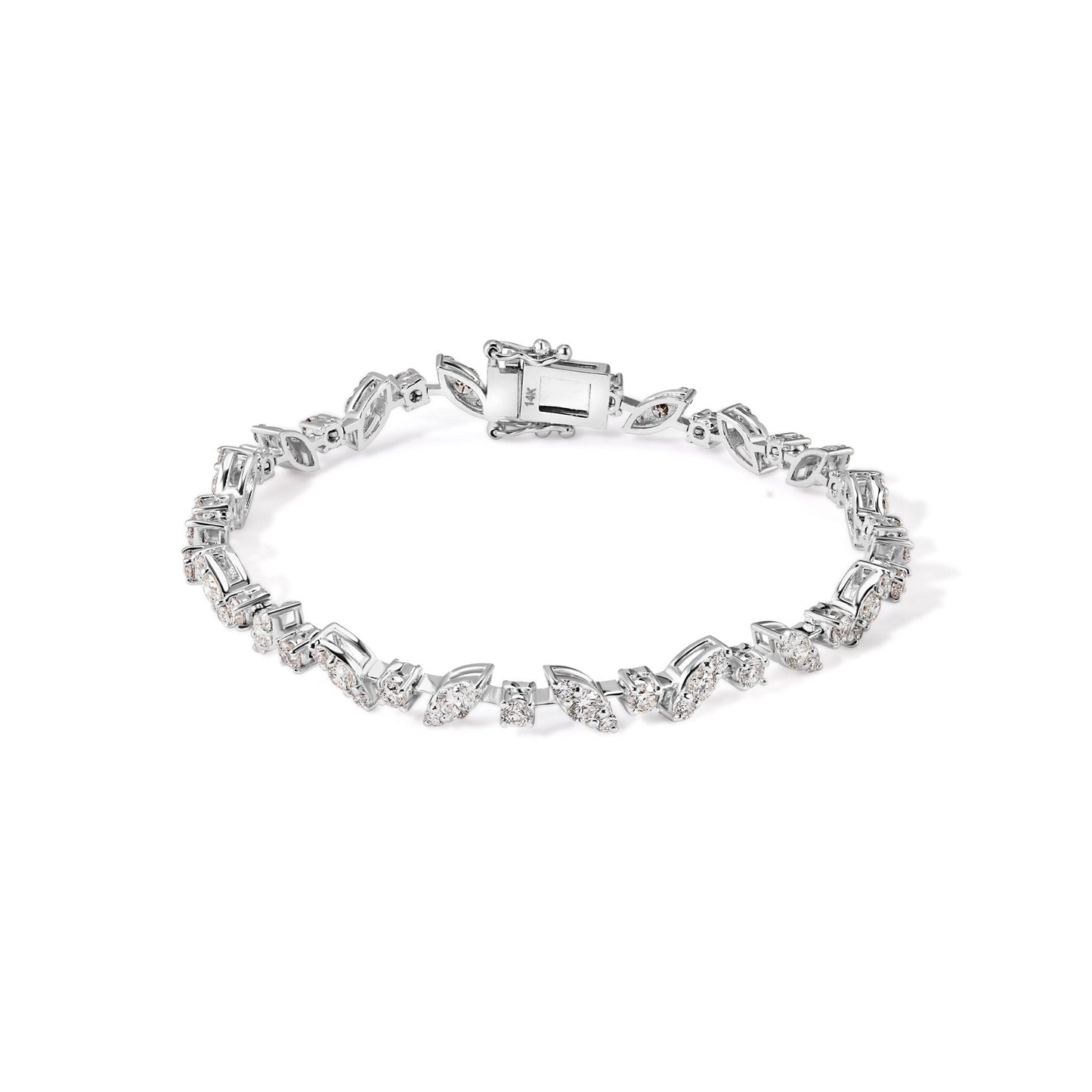 14K Diamond Fancy Tennis Bracelet