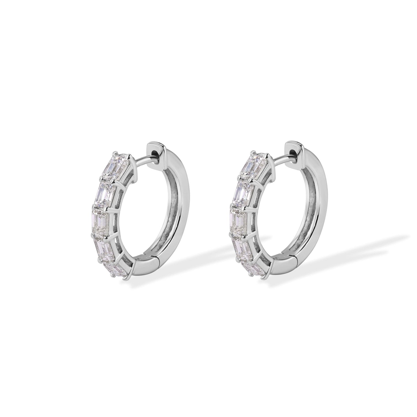 14K Diamond Hoop Earrings