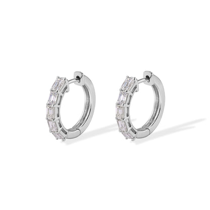 14K Diamond Hoop Earrings