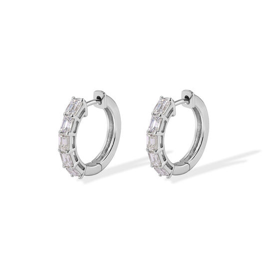 14K Diamond Hoop Earrings