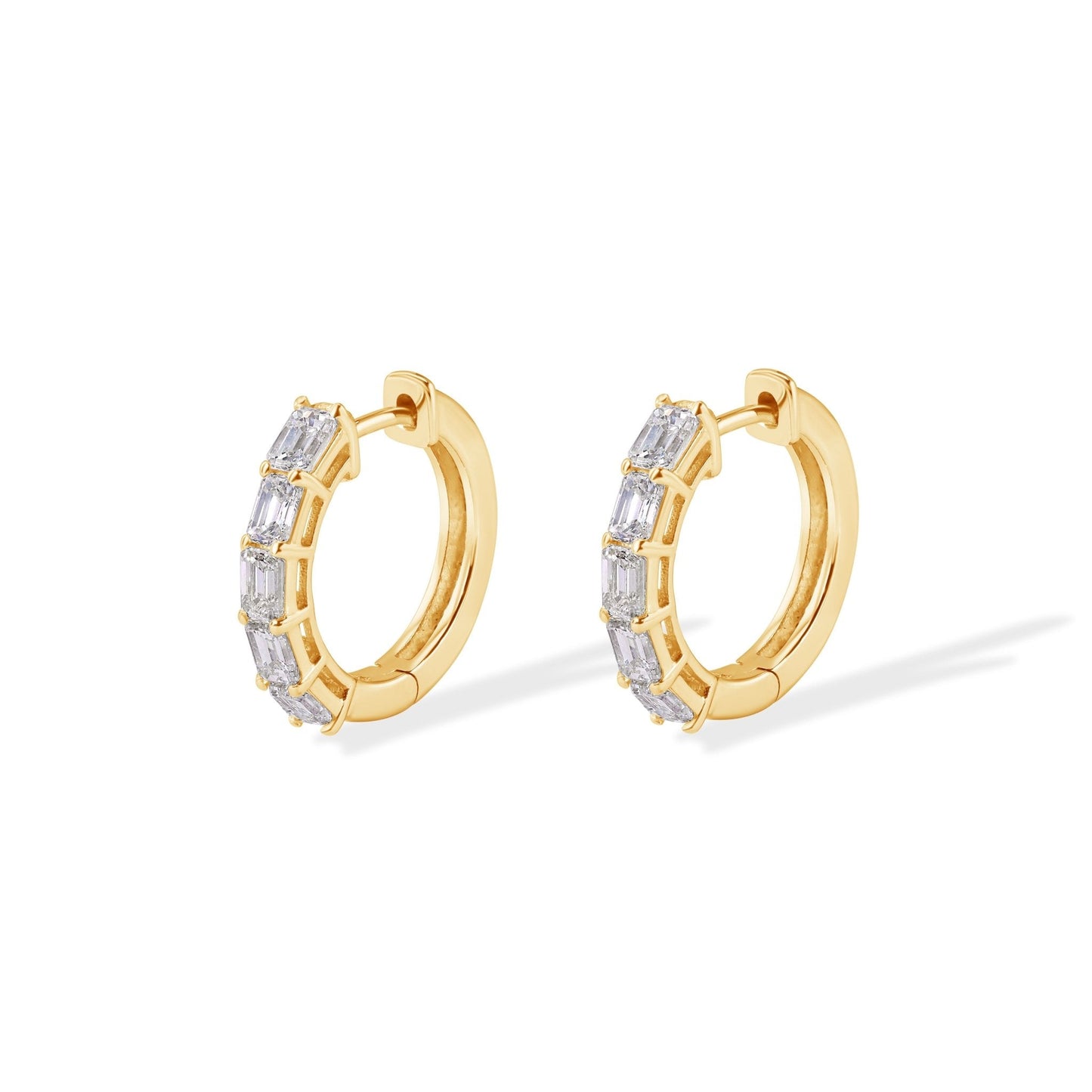 14K Diamond Hoop Earrings