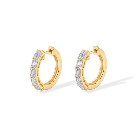 14K Diamond Hoop Earrings
