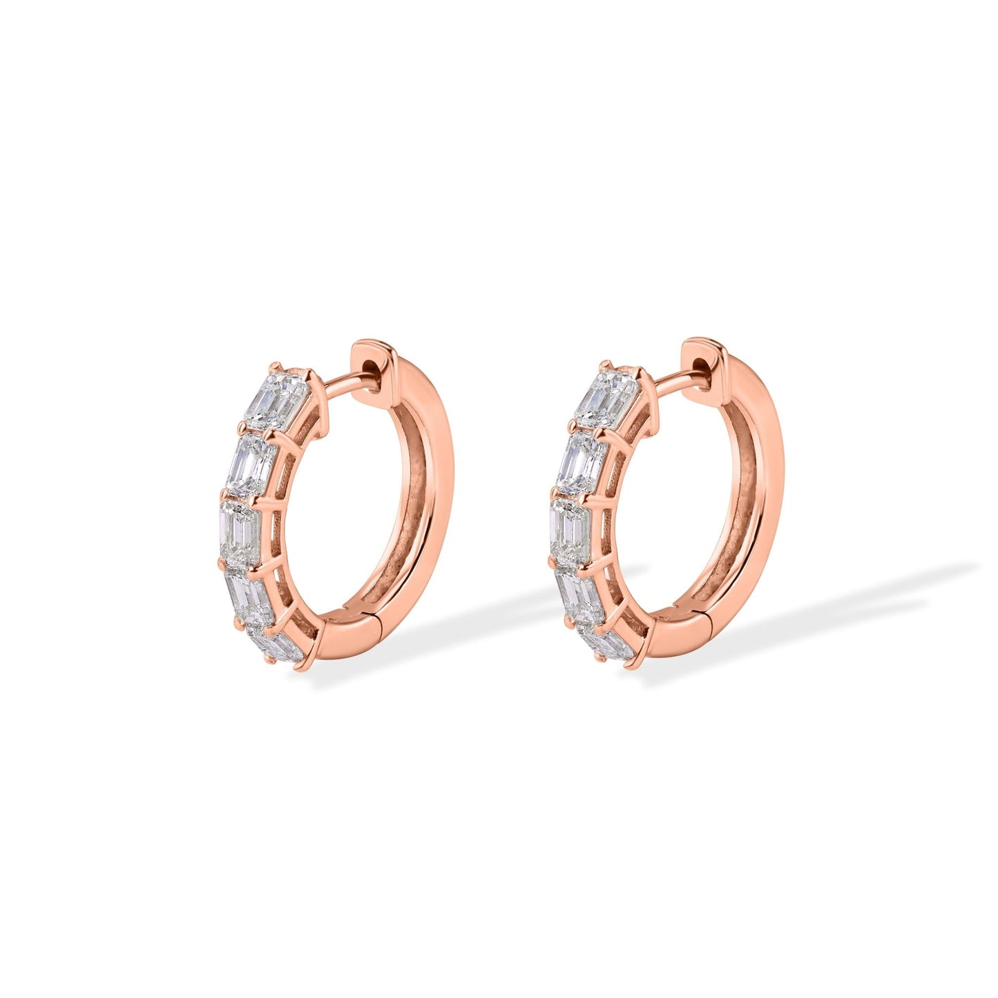 14K Diamond Hoop Earrings