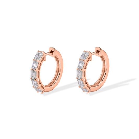 14K Diamond Hoop Earrings