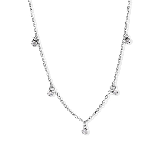 14K Bezel Setting Diamond Necklace