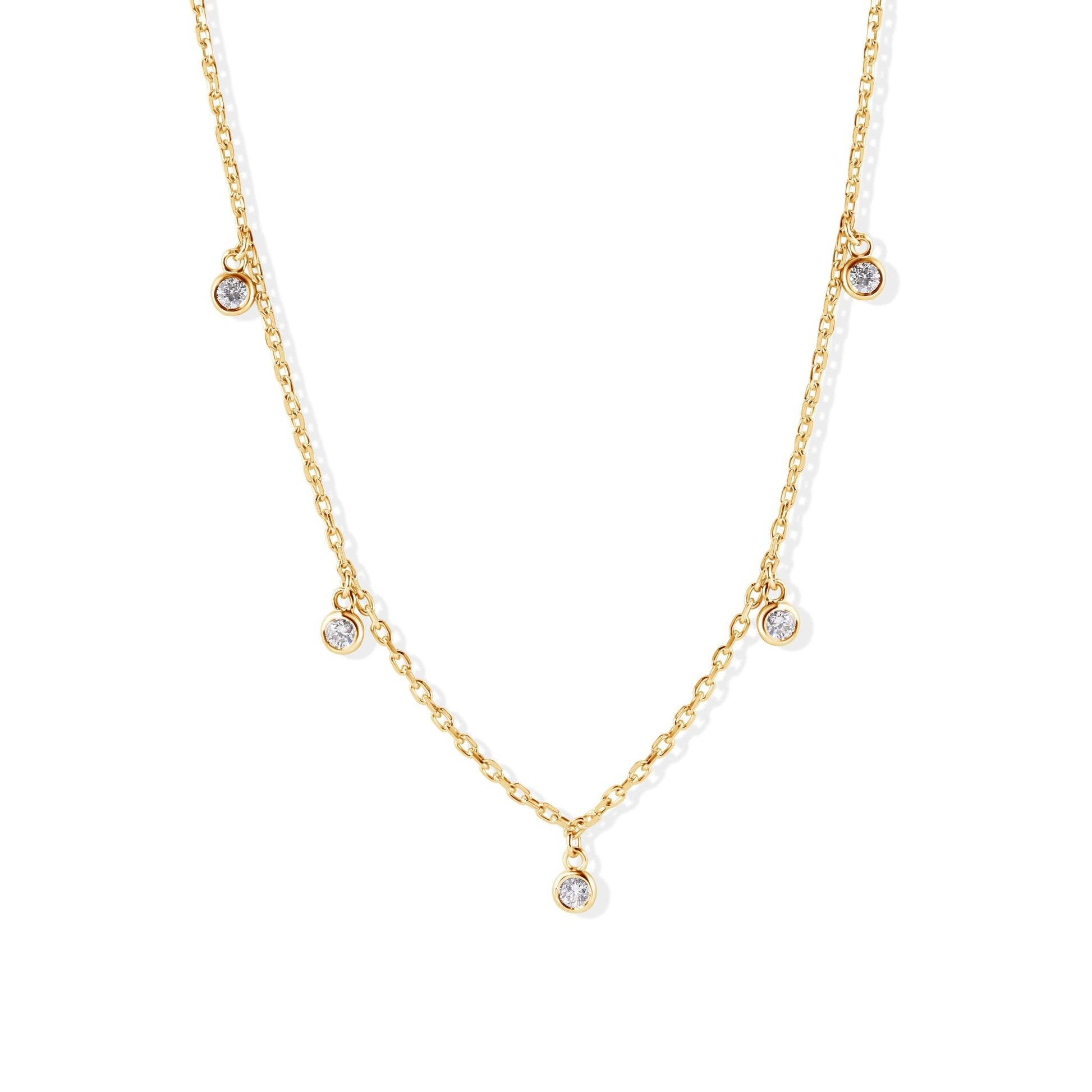 14K Bezel Setting Diamond Necklace