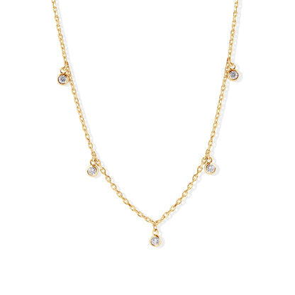 14K Bezel Setting Diamond Necklace