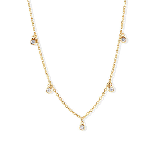 14K Bezel Setting Diamond Necklace