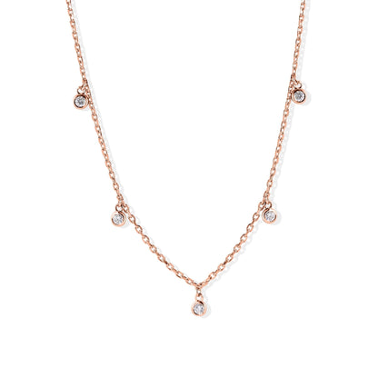 14K Bezel Setting Diamond Necklace