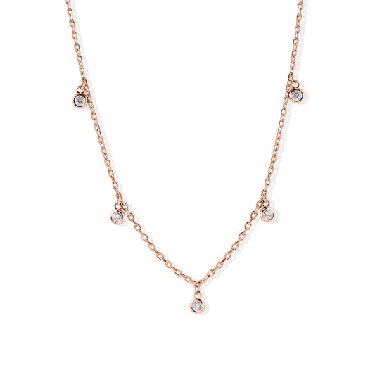 14K Bezel Setting Diamond Necklace