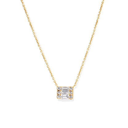 14K Diamond Baguettes Necklace