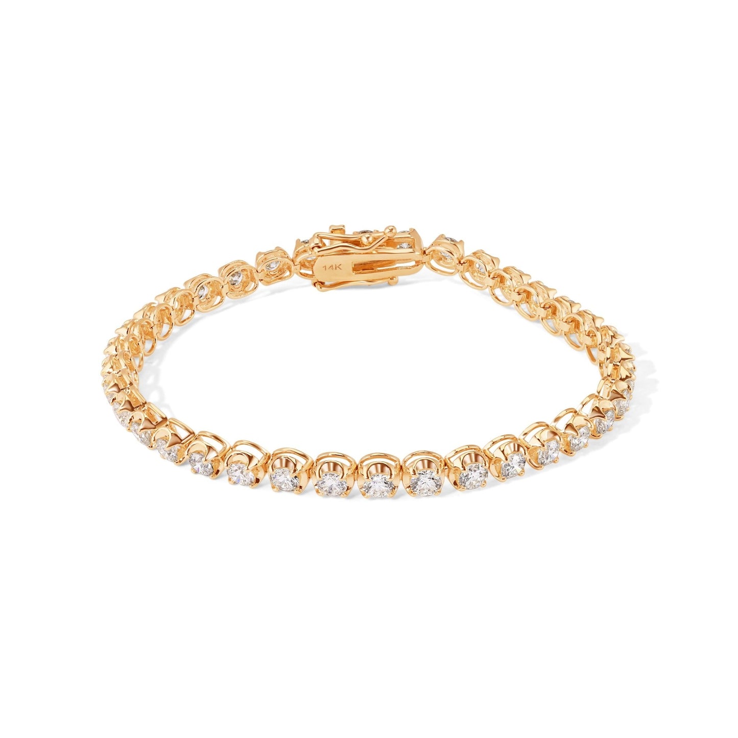 14K Diamond Tennis Prong Bracelet
