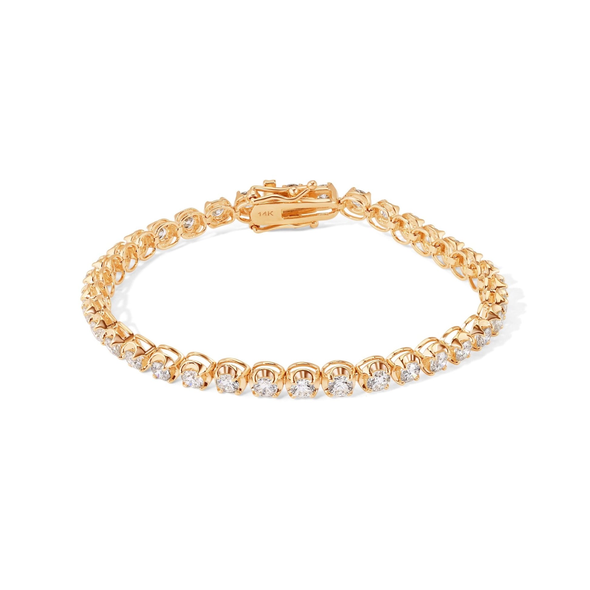 14K Diamond Tennis Prong Bracelet