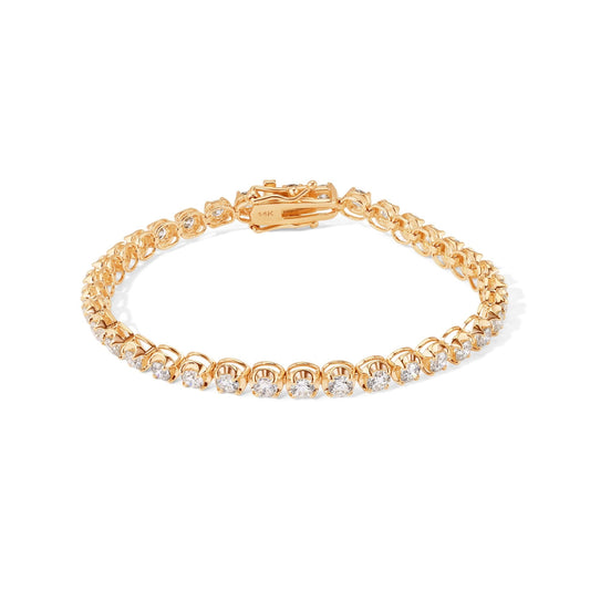 14K Diamond Tennis Prong Bracelet