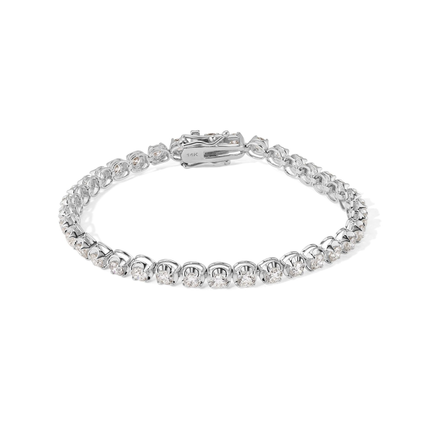 14K Diamond Tennis Prong Bracelet