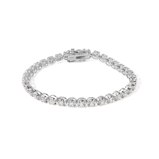 14K Diamond Tennis Prong Bracelet