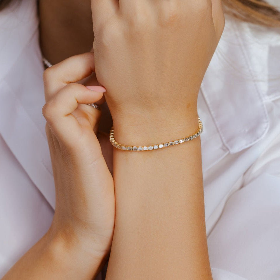 14K Baguette Diamond Bracelet