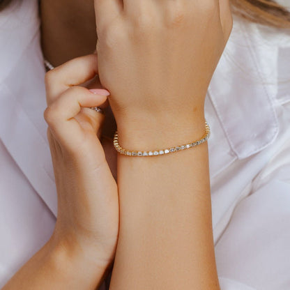 14K Baguette Diamond Bracelet