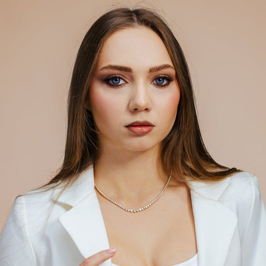14K Diamond Prong Tennis Necklace