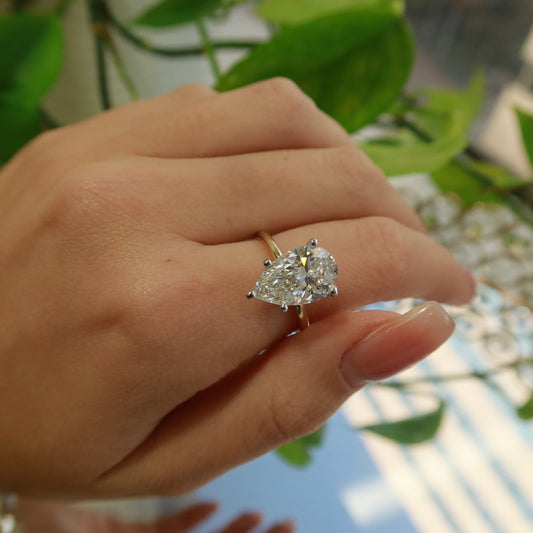 14K Elysia Pear-Cut Lab Diamond Solitaire Ring