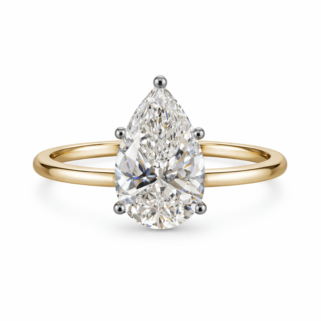14K Elysia Pear-Cut Lab Diamond Solitaire Ring
