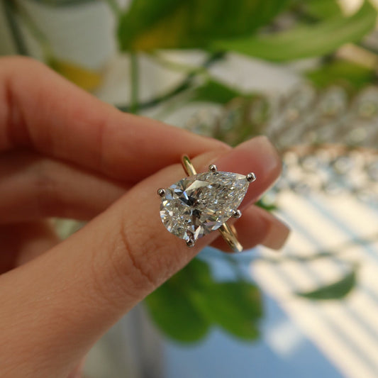 14K Elysia Pear-Cut Lab Diamond Solitaire Ring