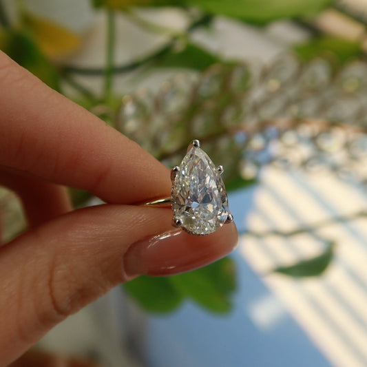 14K Elysia Pear-Cut Lab Diamond Solitaire Ring