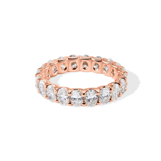 14K Oval Diamond Eternity Ring