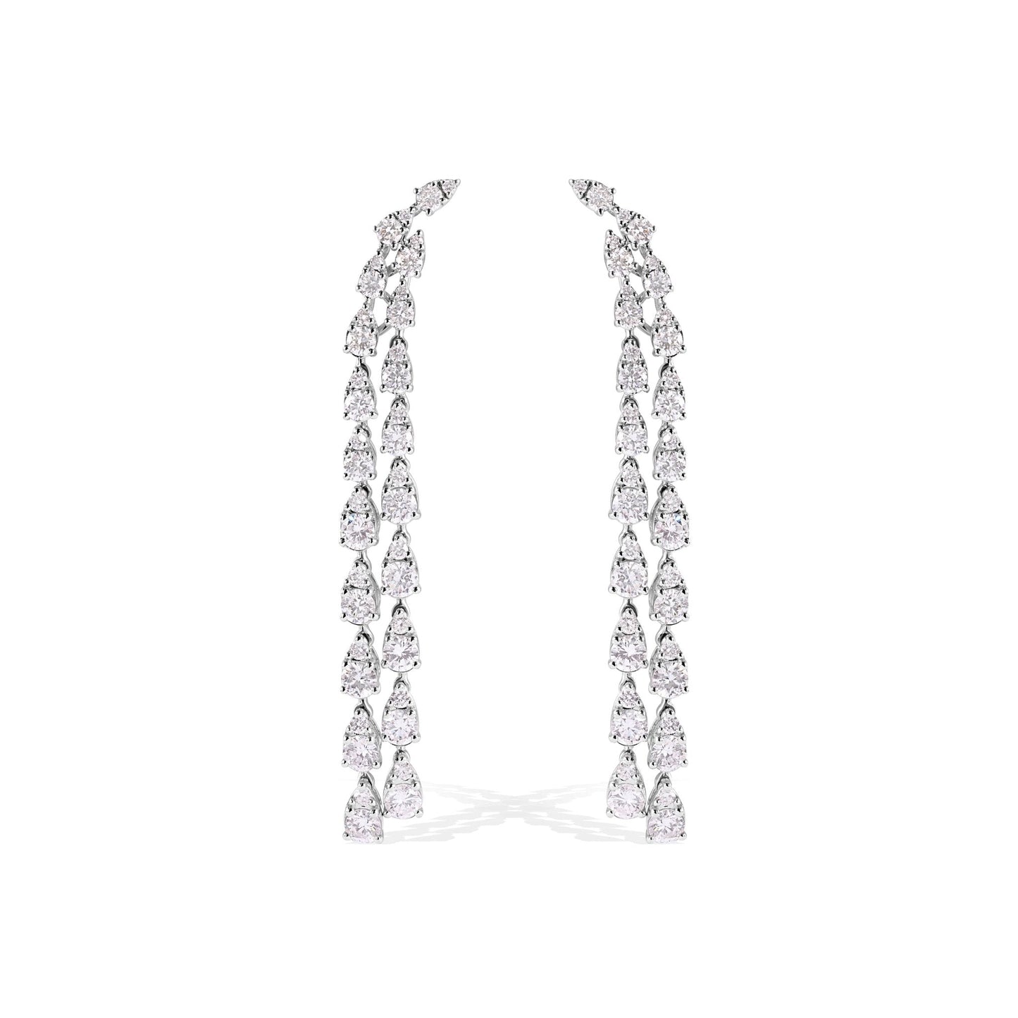 18K Waterfall Diamond Stud Earrings