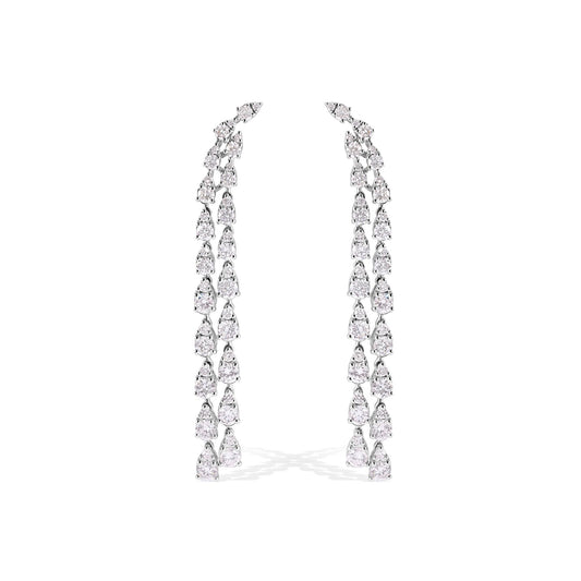 18K Waterfall Diamond Stud Earrings