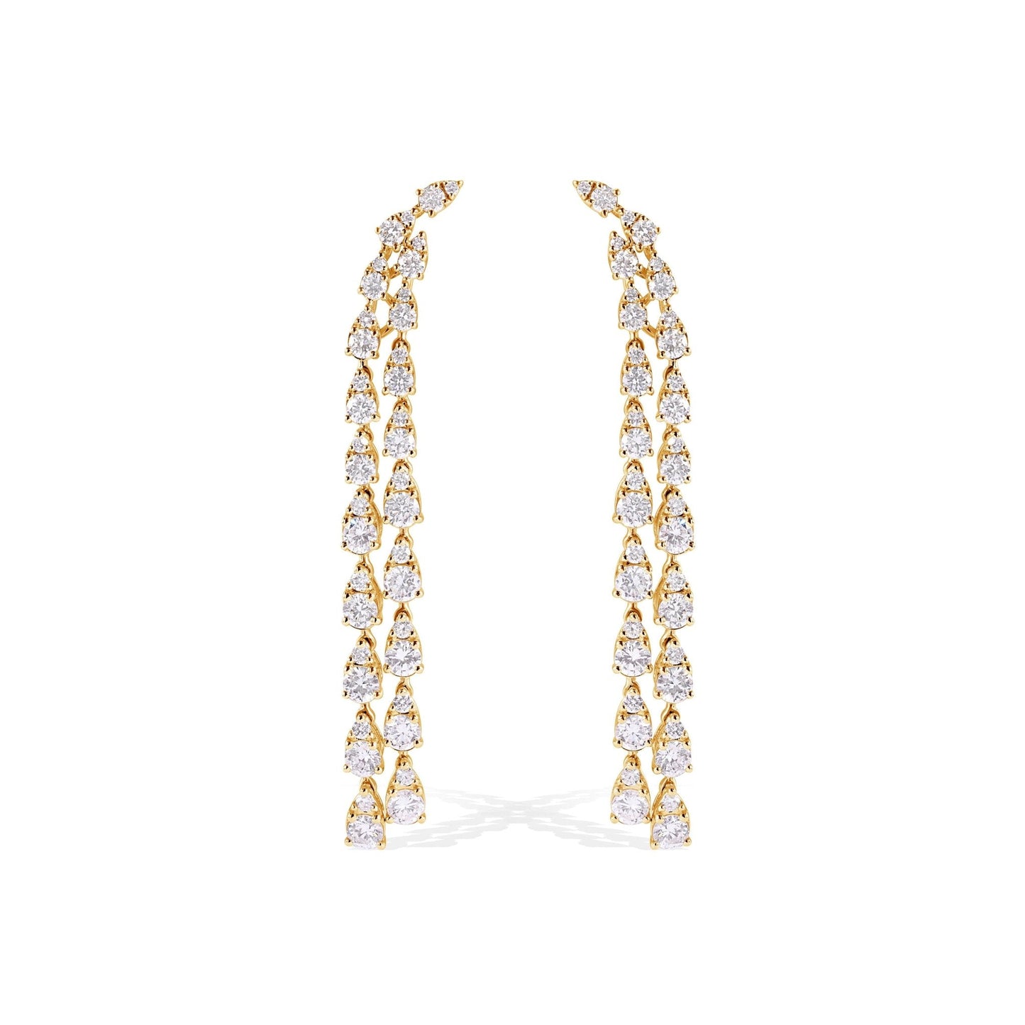 18K Waterfall Diamond Stud Earrings