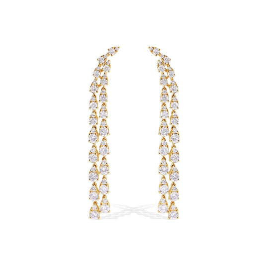 18K Waterfall Diamond Stud Earrings