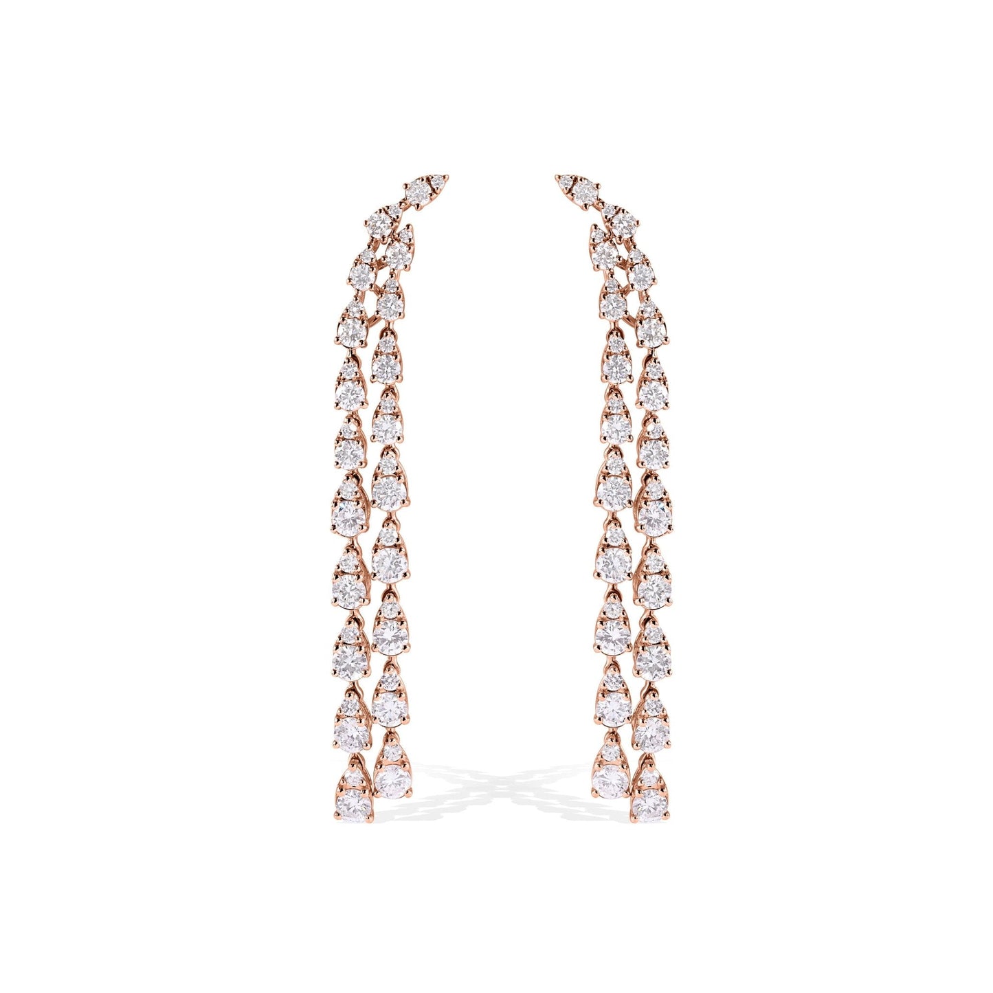 18K Waterfall Diamond Stud Earrings