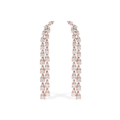 18K Waterfall Diamond Stud Earrings