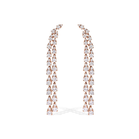 18K Waterfall Diamond Stud Earrings