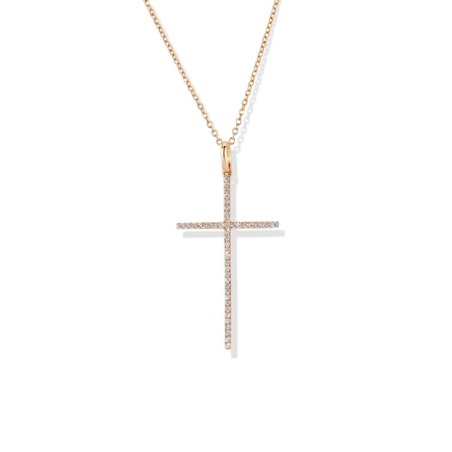 18K Diamond Cross and Necklace