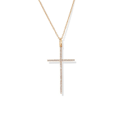 18K Diamond Cross and Necklace