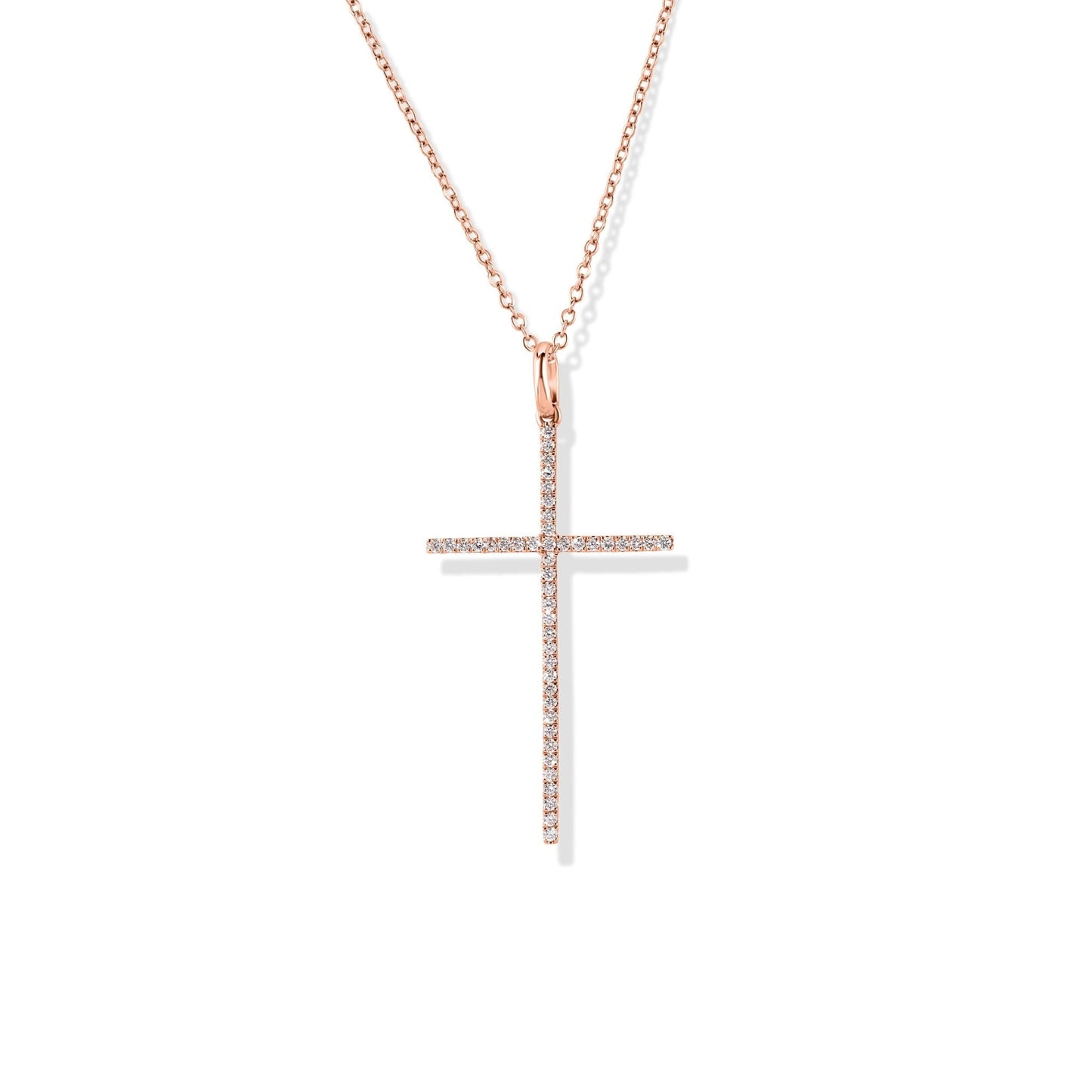 18K Diamond Cross and Necklace