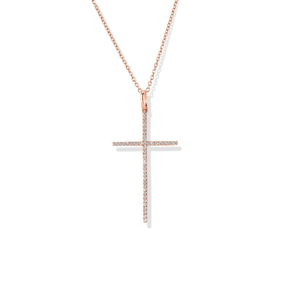 18K Diamond Cross and Necklace