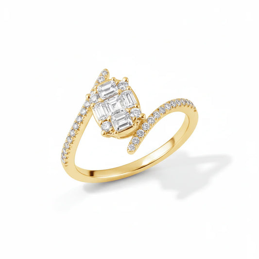 18K Diamond Oval Ring